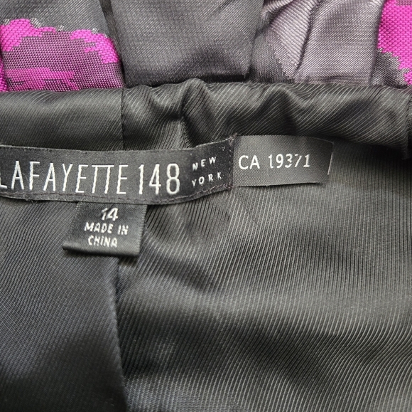 LAFAYETTE 148 Floral Dress Jacket - Pinky Purple and Gray. Size 14 - Picture 6 of 13